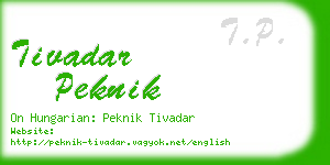 tivadar peknik business card